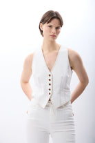 Diagonal-Desenli Kısa Yelek-Yelek-2-Milagron.com