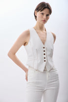 Diagonal-Desenli Kısa Yelek-Yelek-3-Milagron.com