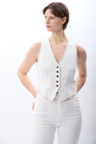 Diagonal-Desenli Kısa Yelek-Yelek-6-Milagron.com