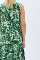 Diagonal-Desenli Maxi Boy Elbise (Yeşil)-ELBİSE-4-Milagron.com