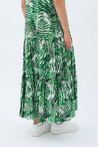 Diagonal-Desenli Maxi Boy Elbise (Yeşil)-ELBİSE-7-Milagron.com