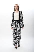 Diagonal-Desenli Oversize Kimono Gömlek-Gömlek-3-Milagron.com