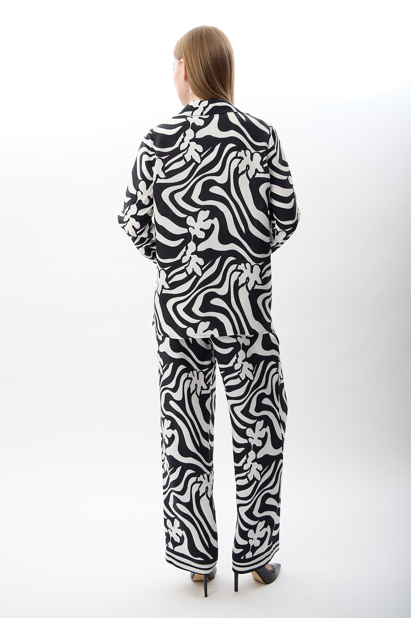 Diagonal-Desenli Oversize Kimono Gömlek-Gömlek-8-Milagron.com