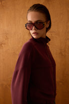 Diagonal-Fermuarlı Bordo Sweatshirt-Sweatshirts & Hoodies-7-Milagron.com