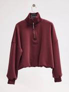 Fermuarlı Bordo Sweatshirt