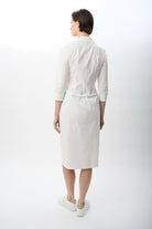 Diagonal-Fermuarlı Gömlek Yaka Elbise (Ekru)-ELBİSE-7-Milagron.com