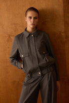 Diagonal-Fermuarlı Gri Ceket-Ceket-6-Milagron.com