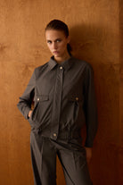 Diagonal-Fermuarlı Gri Ceket-Ceket-7-Milagron.com