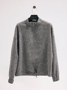 Diagonal-Fermuarlı Gri Sweatshirt-Sweatshirts & Hoodies-10-Milagron.com