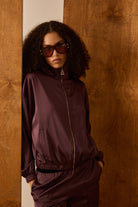 Diagonal-Fermuarlı Ceket (Kahverengi)-CEKET-2-Milagron.com