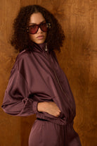 Diagonal-Fermuarlı Ceket (Kahverengi)-CEKET-4-Milagron.com