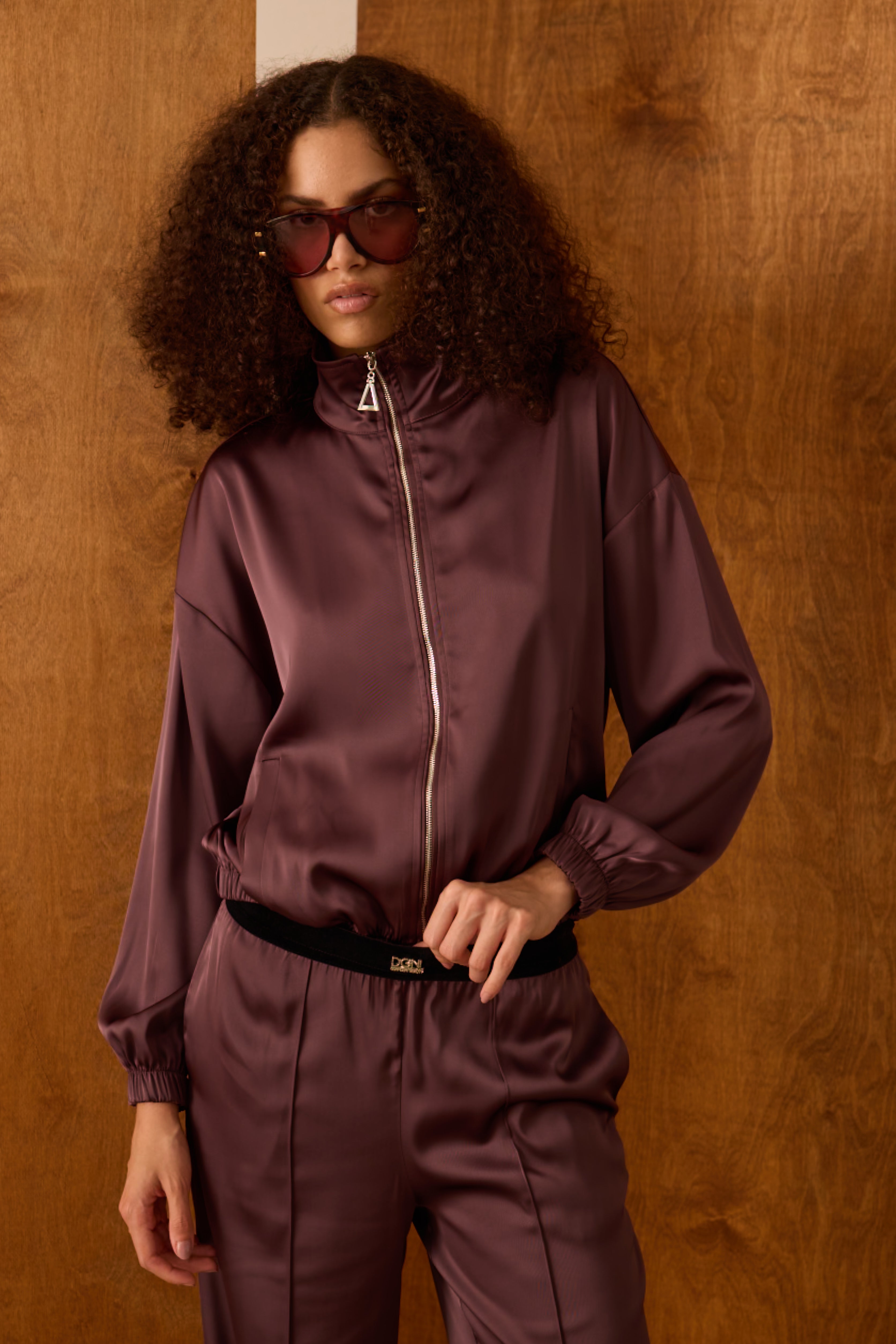 Diagonal-Fermuarlı Ceket (Kahverengi)-CEKET-5-Milagron.com