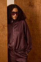 Diagonal-Fermuarlı Ceket (Kahverengi)-CEKET-6-Milagron.com