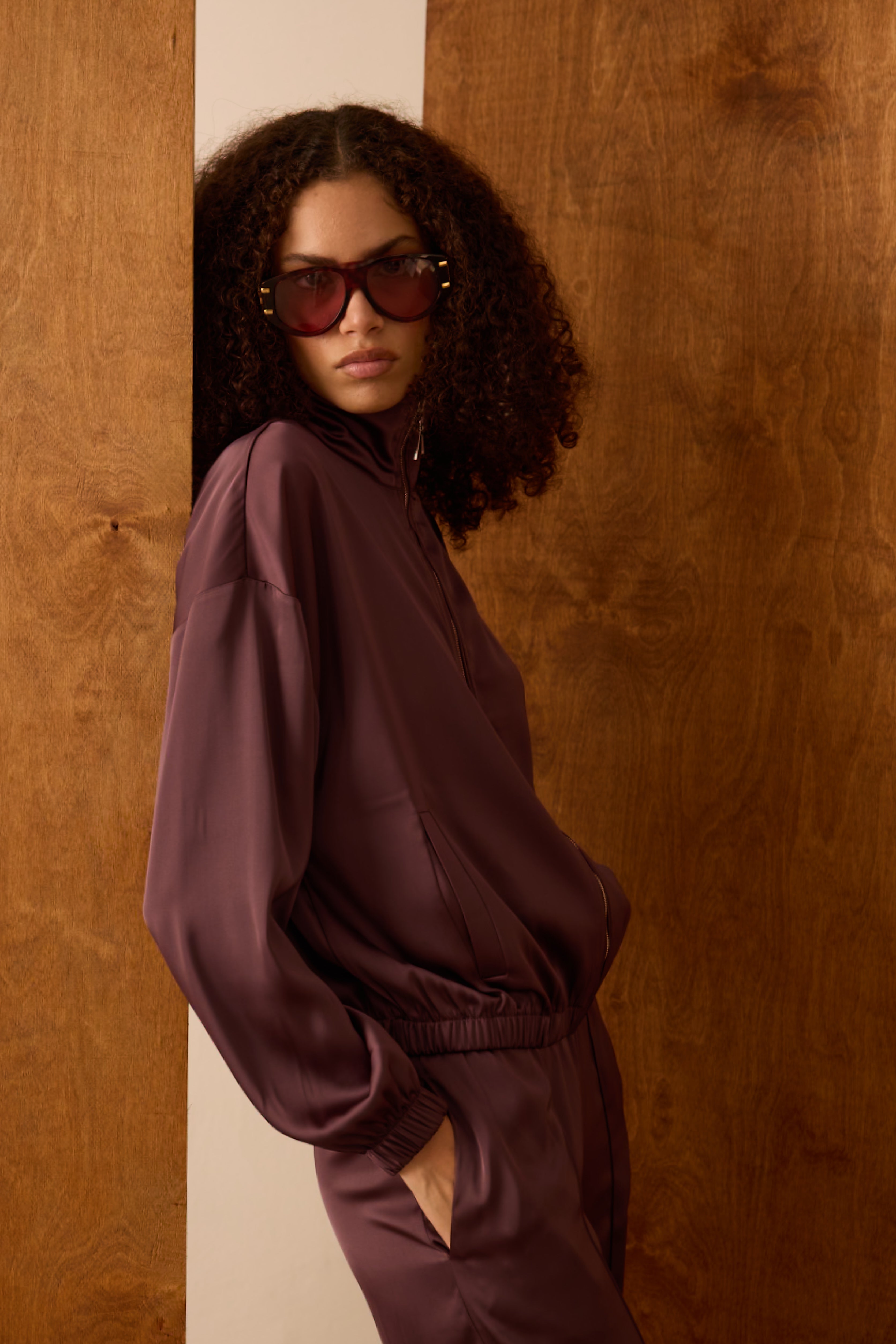 Diagonal-Fermuarlı Ceket (Kahverengi)-CEKET-7-Milagron.com