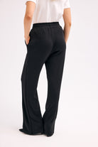 Diagonal-Fermuarlı Paçalı Pantolon (Siyah)-PANTOLON-3-Milagron.com