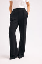 Diagonal-Fermuarlı Paçalı Pantolon (Siyah)-PANTOLON-4-Milagron.com