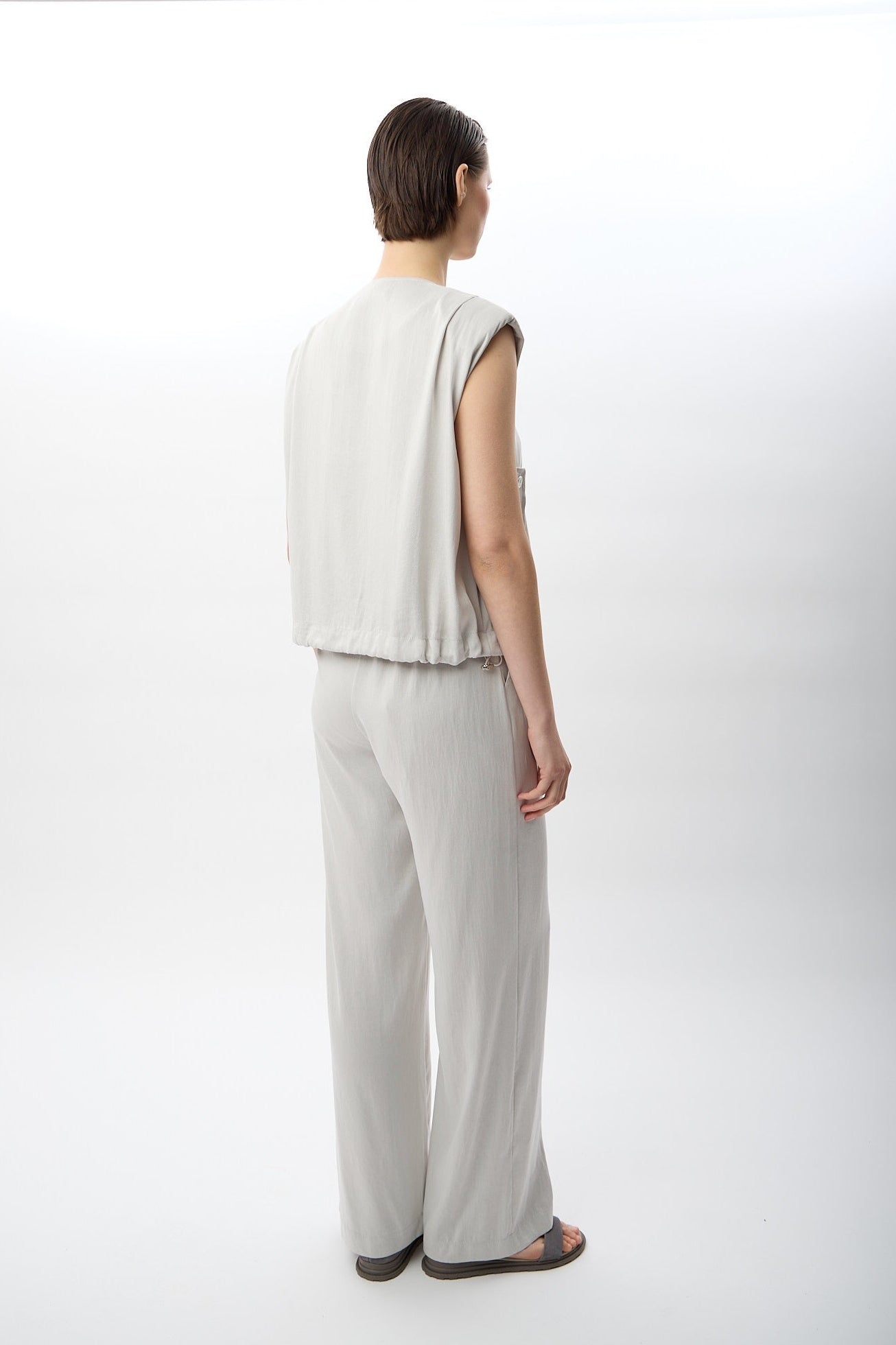 Diagonal-Geniş Paça Rahat Pantolon (Gri)-PANTOLON-3-Milagron.com