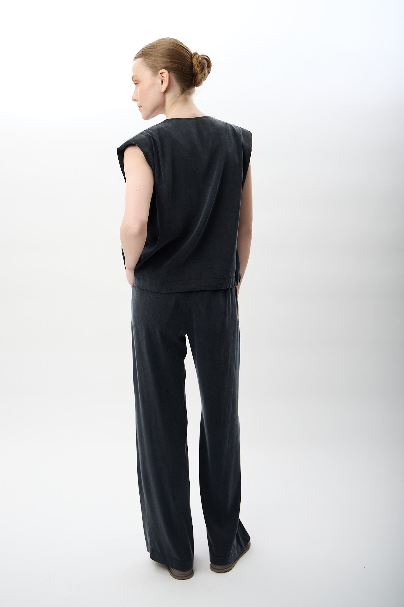 Diagonal-Geniş Paça Rahat Pantolon (Lacivert)-PANTOLON-5-Milagron.com