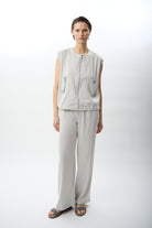 Diagonal-Geniş Paça Rahat Pantolon (Gri)-PANTOLON-7-Milagron.com