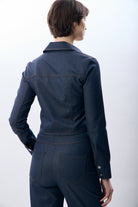 Diagonal-Gömlek Yaka Fermuarlı Denim Ceket-Ceket-2-Milagron.com