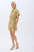 Diagonal-Gömlek Yaka Keten Tulum (Bej)-ELBİSE-2-Milagron.com