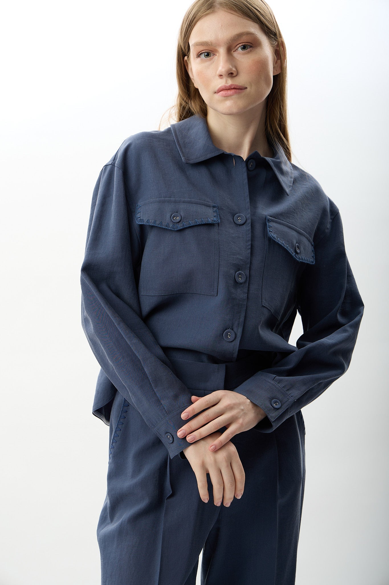 Diagonal-Gömlek Yaka Kısa Ceket-Ceket-2-Milagron.com