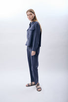 Diagonal-Gömlek Yaka Kısa Ceket-Ceket-4-Milagron.com