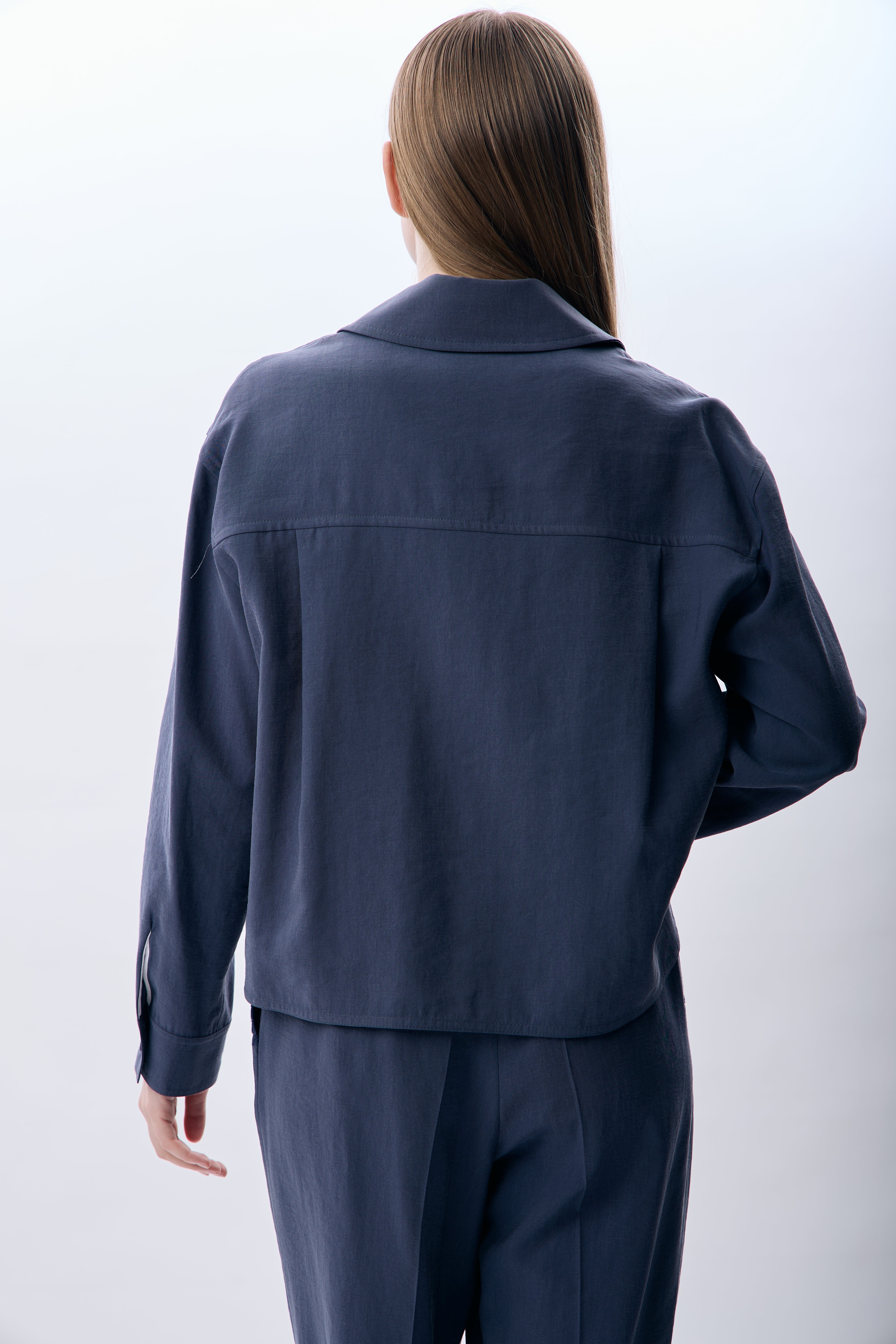 Diagonal-Gömlek Yaka Kısa Ceket-Ceket-6-Milagron.com