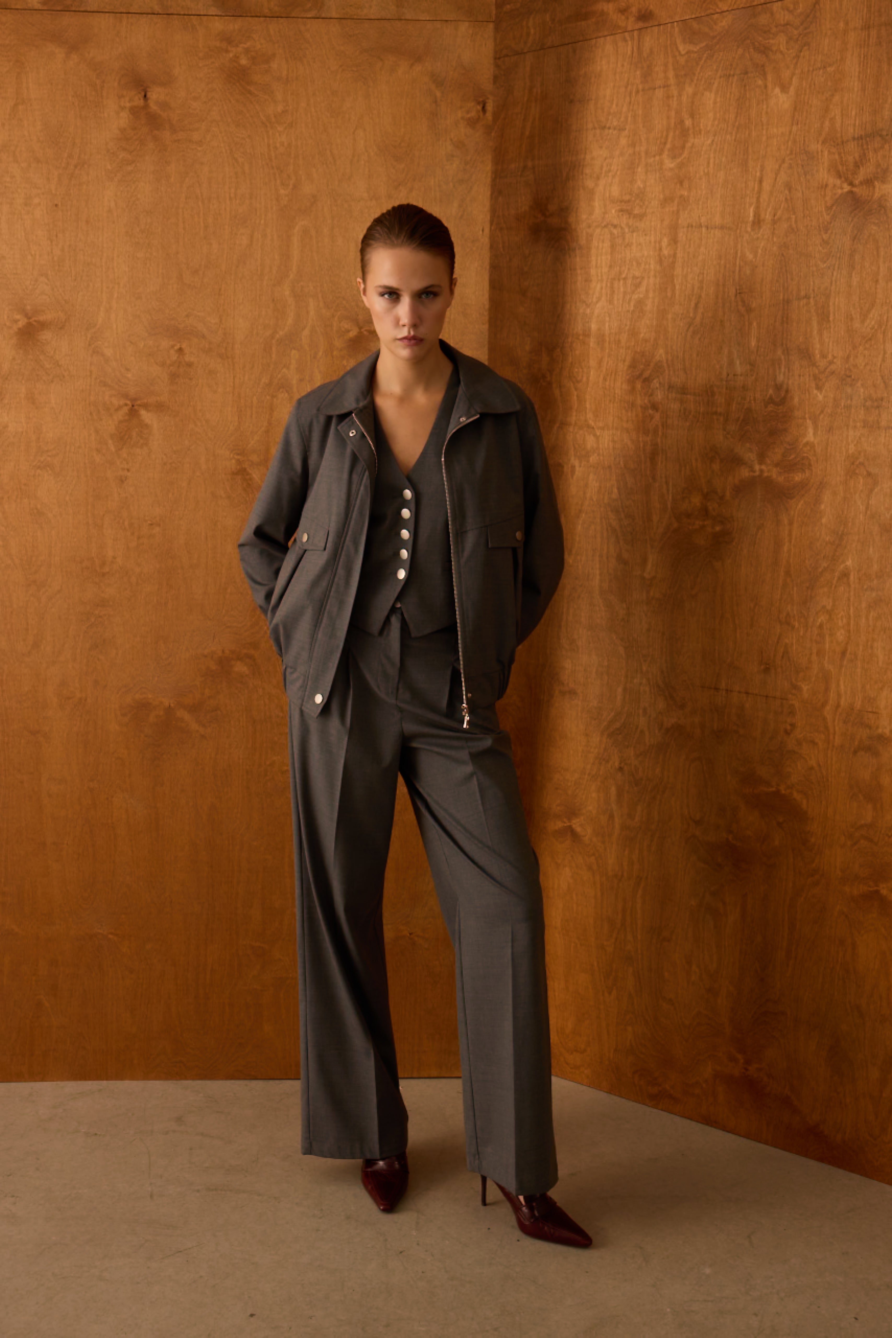 Diagonal-Gri Pantolon-Pantolon-1-Milagron.com