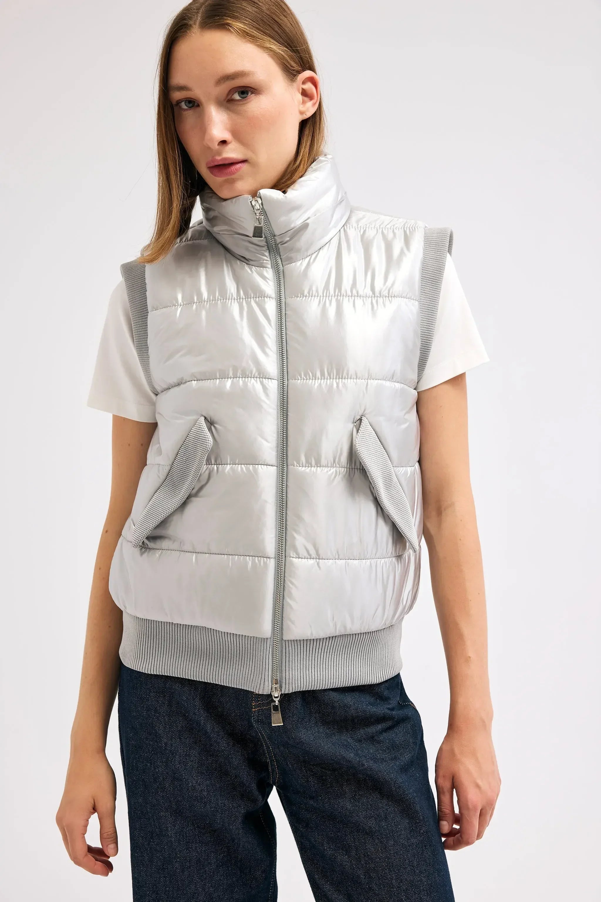 Diagonal-Gri Şişme Yelek-Yelek-3-Milagron.com