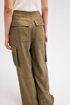 Diagonal-Yandan Cepli Kargo Pantolon (Haki)-PANTOLON-3-Milagron.com