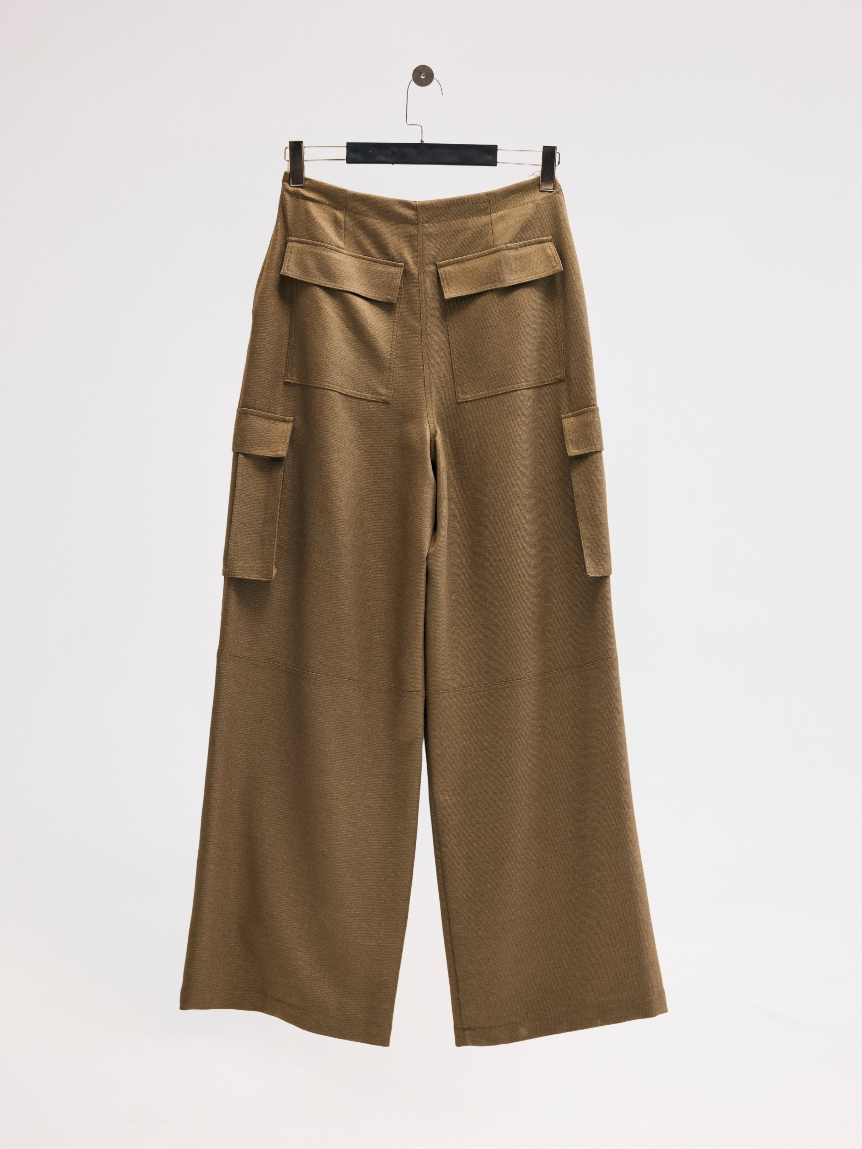 Diagonal-Yandan Cepli Kargo Pantolon (Haki)-PANTOLON-8-Milagron.com