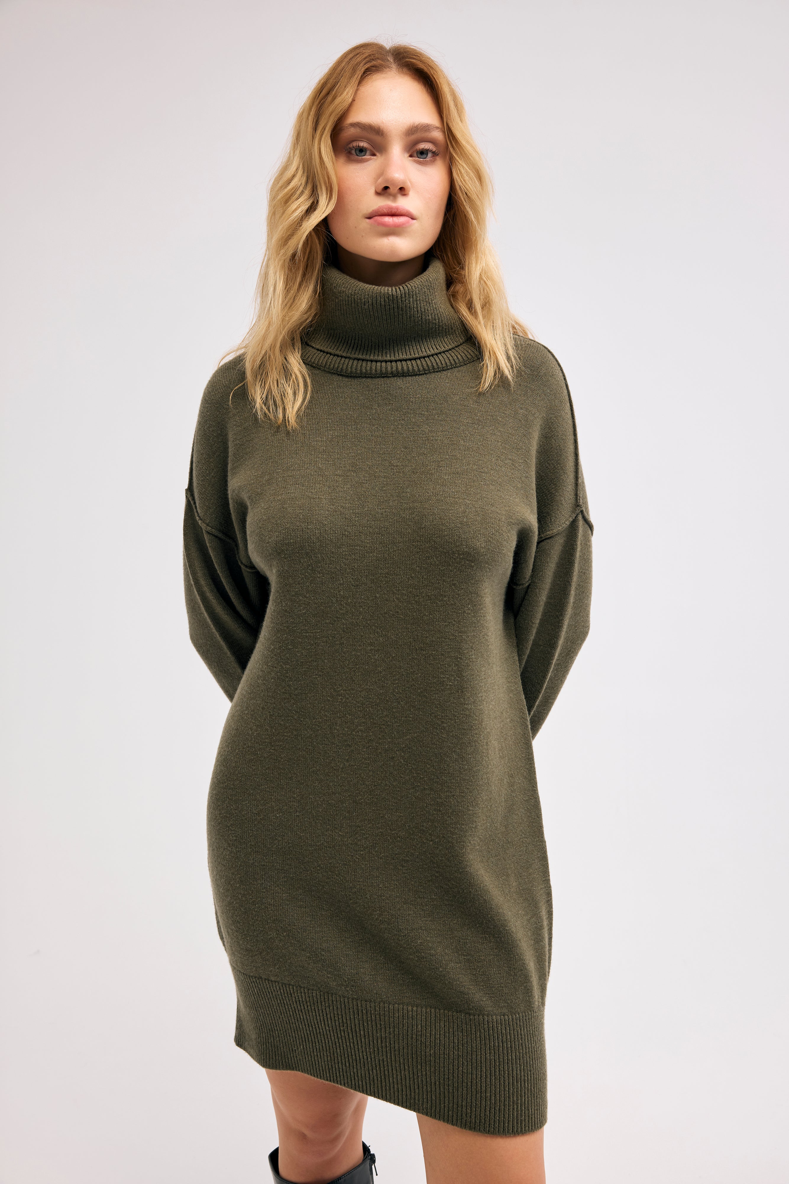 Diagonal-Triko Elbise-ELBİSE-7-Milagron.com