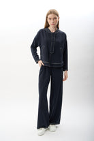 Diagonal-Hakim Yaka Düğmeli Kısa Ceket (Lacivert)-CEKET-5-Milagron.com