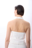 Diagonal-Halter Yaka Düğmeli Yelek-Yelek-6-Milagron.com