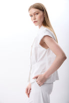 Diagonal-Kapitone Omuzlu Yelek-Yelek-3-Milagron.com