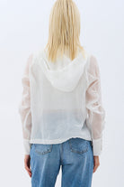 Diagonal-Kapüşonlu Bluz (Ekru)-BLUZ-10-Milagron.com