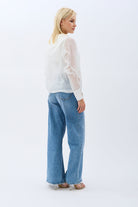 Diagonal-Kapüşonlu Bluz (Ekru)-BLUZ-11-Milagron.com