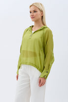 Diagonal-Kapüşonlu Bluz (Yeşil)-BLUZ-2-Milagron.com
