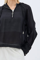 Diagonal-Kapüşonlu Bluz (Siyah)-BLUZ-3-Milagron.com