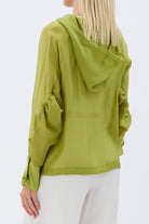 Diagonal-Kapüşonlu Bluz (Yeşil)-BLUZ-5-Milagron.com