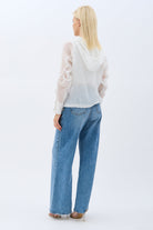 Diagonal-Kapüşonlu Bluz (Ekru)-BLUZ-8-Milagron.com