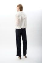 Diagonal-Kapüşonlu İnce Sweatshirt Gömlek (Beyaz)-GÖMLEK-7-Milagron.com