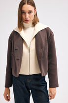 Diagonal-Kapüşonlu Ceket (Kahverengi)-CEKET-1-Milagron.com