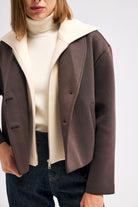 Diagonal-Kapüşonlu Ceket (Kahverengi)-CEKET-6-Milagron.com