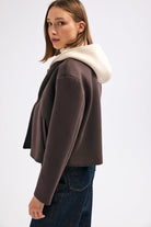 Diagonal-Kapüşonlu Ceket (Kahverengi)-CEKET-7-Milagron.com