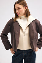 Diagonal-Kapüşonlu Ceket (Kahverengi)-CEKET-9-Milagron.com