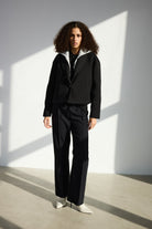 Diagonal-Kapüşonlu Ceket (Siyah)-CEKET-3-Milagron.com