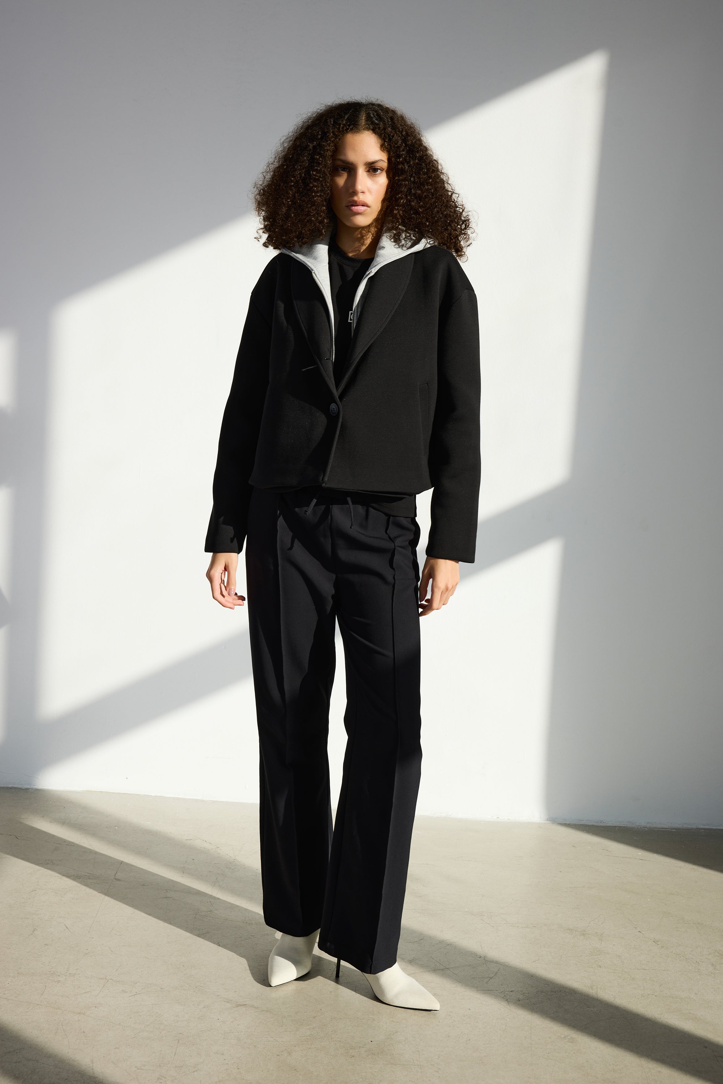 Diagonal-Kapüşonlu Ceket (Siyah)-CEKET-3-Milagron.com