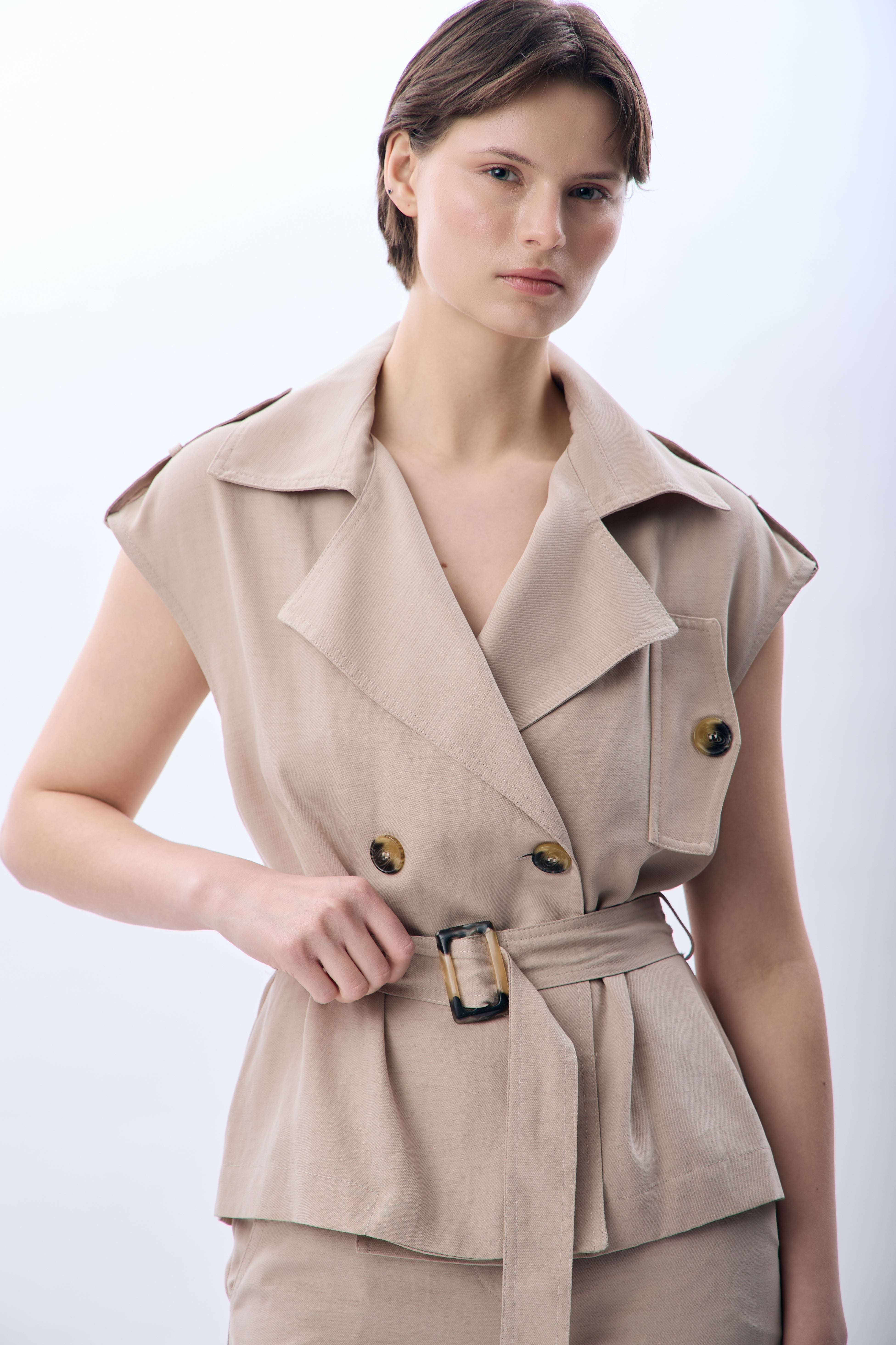 Diagonal-Kemerli Kruvaze Yelek-Yelek-4-Milagron.com